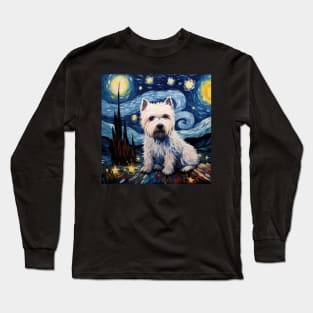 West Highland White Terrier Painting Long Sleeve T-Shirt